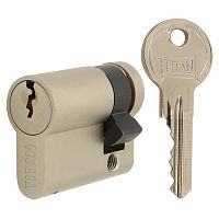 Цилиндр половинка TITAN K1 A 75 (65*10) никель сатин 5 ключей